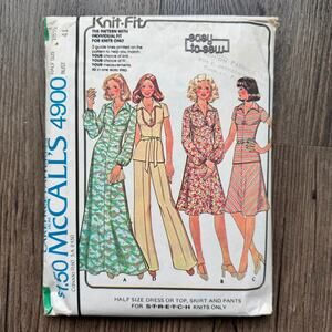 Vintage 1970s McCalls 4900 Sewing Pattern Size XL Dress Top Skirt Pant COMPLETE